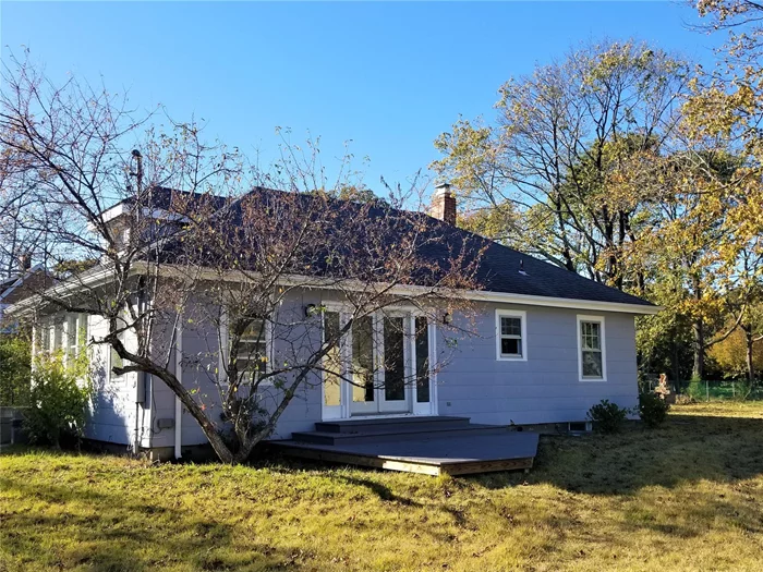 Great location. Fully renovated cottage located just 2 miles from the ocean and close to Hampton Bays shopping and transportation. Sunny, open-concept living dining area, high ceilings, renovated kitchen and baths, 2 bedrooms plus home office. Outside, there is plenty of space for outdoor activities and relaxation on the large, level 1.12 acre site, as well as a garage. Furnished, available May 1st â€“ Labor Day.