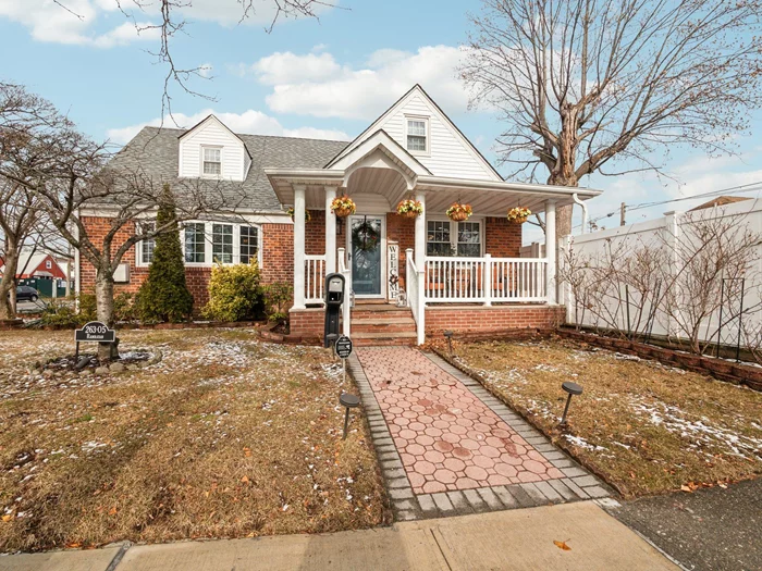 **Solid Brick Center Hall Expended Cape on a Corner Lot in Glen Oaks** Welcome to this beautifully maintained home, perfectly situated on a **50x100 corner lot** in the desirable Glen Oaks neighborhood. This spacious property features **hardwood floors throughout**, an inviting layout, and thoughtful details that make it truly special. The main level offers a **large living room/great room**, a **spacious dining area**, and a well-appointed kitchen. Generously sized bedrooms provide comfort and privacy, while the **full finished basement with a bar** is perfect for entertaining. Outdoor highlights include a **mature persimmon tree, herb garden, inground sprinklers, and outdoor lighting**, creating a picturesque and functional outdoor space. Located just **2 minutes from LIJ Medical Center**, this home offers incredible convenience for healthcare professionals and those seeking quick access to medical services. Situated within the highly regarded **District 26 school zone**, this property is ideal for families looking for top-rated schools. With easy access to public transportation and major highways, this home is a rare find. **Donâ€™t miss this opportunityâ€”schedule a showing today!**