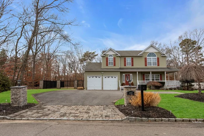 This beautifully maintained colonial home offers a seamless blend of functionality. Features 4 bedrooms and 2.5 baths within a 2, 476 sqft. layout. Situated on a secluded 0.85 acre lot with desirable mature landscaping in the front and a native tree in the back. It&rsquo;s located in a quiet cul-de-sac. The first floor features hardwood floors, crown moldings, coat closet, powder room, large picture windows, perfect for gazing out and admiring the backyard, tray ceiling in the family room with a wood-burning fireplace, living room, and formal dining room with porch access for outdoor lounging. The eat-in kitchen features a granite island and countertops, complemented by stainless steel appliances. The kitchen abuts a sliding door that opens to the backyard. Upstairs you will find 4 bedrooms, each with its own unique charm and closet space, and a well-appointed full bath. The primary bedroom suite is enhanced by lovely high ceilings, and three closets with a primary bath with dual vanities, a Jacuzzi tub, and a separate walk-in shower. Upstairs is also laundry room. Additionally, there is access to a full-length attic with pull stairs. Below, a full, unfinished basement with high ceilings can be used for storage or additional living space when finished to your liking. Has a separate entrance. Step outside to a beautiful backyard surrounded by mature native trees, complete with privacy hedging and perimeter fencing. There&rsquo;s a grilling station, designed to elevate your summer entertaining experience, a fire pit with a sitting area, and an above-ground pool. The driveway provides ample parking for approximately 9 cars and a 2-car attached garage with a separate attic above. Additional features include a sprinkler system 7, a forced hot air system that shares ducts with central AC, central vacuum, and security cameras around the house. This home offers the privacy and provides a serene retreat from everyday life while being close to local amenities. It&rsquo;s a home designed for making great memories.