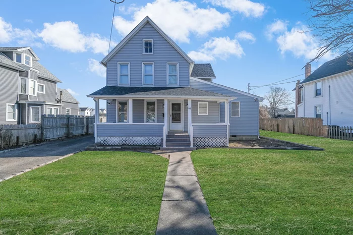 Welcome to 93 Maple Ave. Patchogue,  Renovated in 2025, new cooling and heating system, new flooring throughout the house, new paint, new bathroom, new deck in front porch for relaxing, spacious backyard for entertaining family and friends gatherings. Walking distance to Patchogue Village, close to local highways and public transportation.