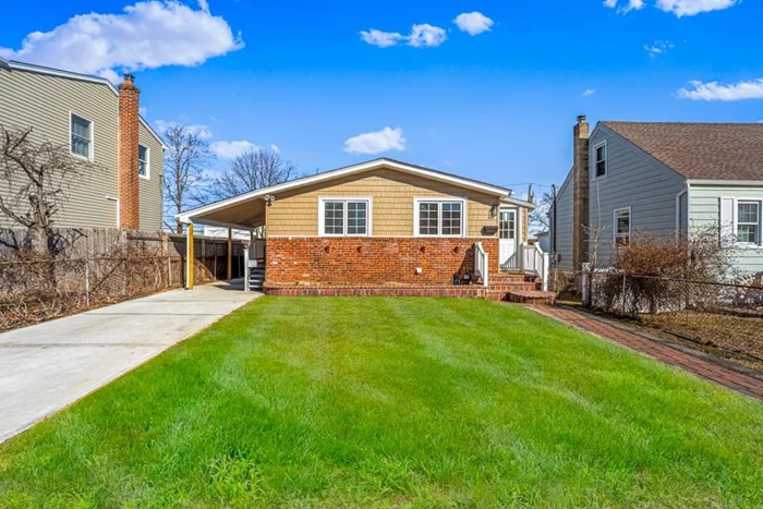 Welcome to your new haven in this delightful, cozy 4-bedroom, 2-full-bath single-story updated ranch located in Lindenhurst. This home is thoughtfully designed for a convenient, open-concept lifestyle. Featuring a modern kitchen, one renovated bathroom, brand-new appliances, a new roof, fresh siding, revitalized hardwood flooring, updated electrical and plumbing systems, a new driveway, and contemporary fixtures, this ranch-style residence boasts a spacious layout with a seamless flow between the living, dining, and kitchen areas. The lower level includes a washer and dryer and space can be used as a recreation area or office Conveniently situated near shopping, the railroad, schools, and parkways, this home also does not require flood insurance.