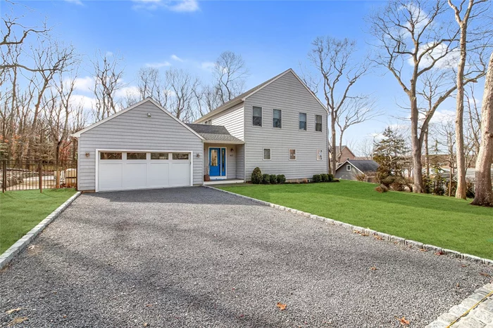 Beautiful Goose Creek view home with large heated in-ground pool! This 4 bedroom, 3 bath house features a 1st floor primary with en-suite, a gourmet kitchen and open living space. The outdoor living space has newly designed landscape and is ideal for entertaining or relaxing. Fire pit and grill. Lawn is sprayed for ticks. Close to Southold town and Corey Creek Beach.