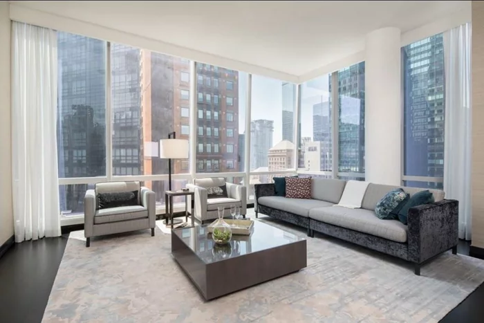 Fully furnished, move-in ready, a true turn-key residential experience inside the ultra-luxurious One57 condominium. Sitting above the 5-star Park-Hyatt, this 1 Bedroom plus Home Office, 2 Bath residence comes with intimate city views of Midtown Manhattan seen from the kitchen, living, and bedroom areas. Floor to ceiling windows let you and your guests fully comprehend what life at One57 is all about, views, luxury, and home. Bathrooms are custom designed by Thomas Juul Hansen and appointed with marble, onyx and custom glass finishes. The Chefs kitchen was designed for entertaining in mind with professional appliances by Miele, Subzero wine cooler, and hand crafted custom cabinetry by the award winning Smallbone of Devizes. This unit also has additional space for a home library or study room.One57 is a world-renowned luxury building built by Extell Development Company, located on 57th St in Midtown Manhattan with 24/7 access to concierge, amenities, and the perks of an internationally acclaimed 5-star hotel.