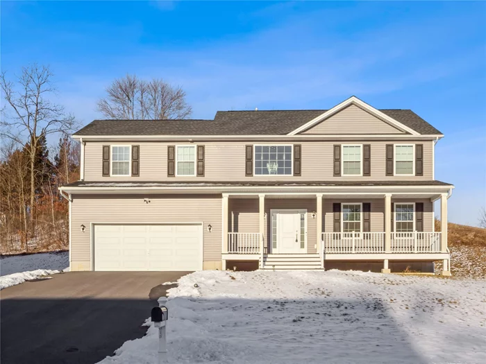 Come see this fabulous Colonial that&rsquo;s only 2 years young, located in the desirable community of Stratford Farms! Right from the rocking chair porch, you enter a bright & light foyer that showcases the fabulous hardwood Oak flooring thru out the lower level. Vast spaciousness abounds w/ huge living space that flows into a generous dining area. The kitchen beckons for entertaining w/its ample island with seating and a open floor plan that leads to a gas-fired fireplace living room w/ soaring ceiling and a slider to a spacious deck. Imagine the special events you can host! The kitchen is modern and very reflective of light with its crisp white cabinetry and gorgeous granite. Upstairs there are 4 bedrooms and 2 full baths. Primary suite offers privacy and space and features a walk-in closet and its own dual sink bathroom. The basement is ready to become whatever your desire is to create! It offers wide-open space w/9 foot ceiling and egress. A generous 2 car garage and private laundry area complete the package. View this jewel with its fabulous and convenient location to commuter routes and shops. It will not linger!!!