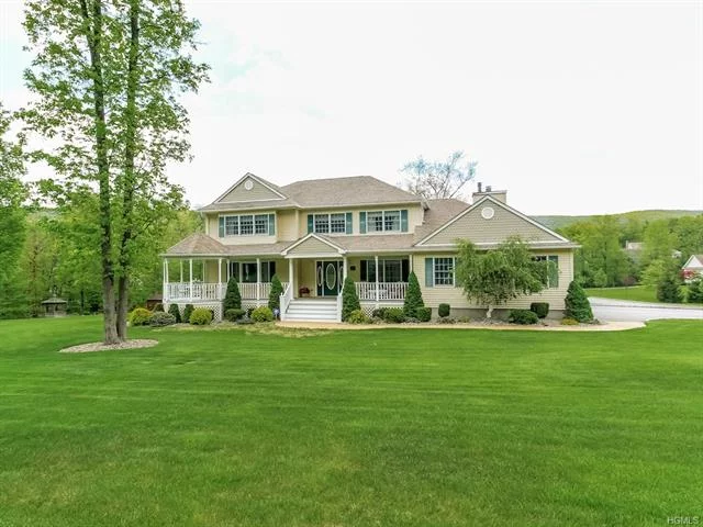 Your gracious new home in prestigious Greenway at Woodbury Farms awaits! Act now and you can enjoy the fall foliage while sipping cider on your charming new porch and entertaining on your large deck overlooking your beautiful property! This spacious home features four bedrooms, four full baths, plus a main level home office could be another bedroom. Huge kitchen with granite counters and breakfast nook. Large formal dining room and a family room with vaulted ceiling and wood burning fireplace. Upstairs the master suite and three additional bedrooms all feature walk in closets and bonus area for additional storage or potential for more finished space. Huge finished basement with multiple entertainment areas, craft room, workshop and lots of storage. Large corner property, beautifully landscaped and ready to be enjoyed by its new owners! Privileges to all Town of Woodbury recreation facilities for all season fun.