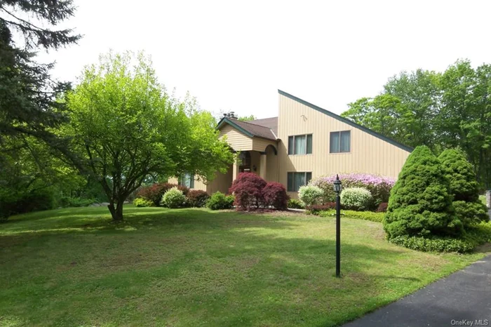 Well Maintained 4 bedroom Contemporary on well known Orchard Hill Rd in Katonah. Beautiful landscaping with plenty of gorgeous trees and flowers on more than 2 acres of private property. Updated kitchen, hardwood floors, study/den with built in cabinets, high ceiling, skylights, brand new roof, plenty of large windows for natural sunlight, waterfall feature and pond in dining area and easy flow makes this a great entertaining house. Huge deck overlooks an inground pool in a serene and private setting. Large Finished basement with walkouts, laundry, extra room and plenty of storage. Close to trains, highways, schools and shops makes this an easy and quick commute to all and yet tucked in for privacy and nature. Come home to this quiet and peaceful location to relax and enjoy fresh air and watch nature at its best.