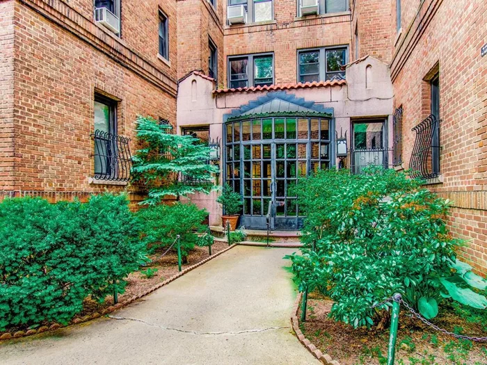 This large one-bedroom Co-op apartment has a great 4 seasons view, nestled on the edge of the private Fieldston Historic District, you will never lose connections to mother nature whenever staying only indoor or near to the building. This very charming prewar elevator co-op is adjacent to the Landmarked Fieldston Historic District and Prestigious Horace Mann school.  The apartment has a large living room and bedroom, over 100 sf HUGE eat-in kitchen, with long foyer, the extra bonus space can be either an office, a dinning area, or as a media theme room. The generous spacey layout and the 9+ high-ceiling create unlimited interior design opportunities, also great for storage. The eastern exposure makes the apartment full of sunlight. The well maintained hardwood floor with inlaid still keeps its original beauty and shine. Three built-in closets, plus 2 extra double-mirrored-door closets are included.  Cayuga Ave is a beautiful tree-lined lane. This dead end street only has 4 houses, and the Cayuga Coop by the end. Nested on the edge of Fieldston Historical District, the building&rsquo;s elevator tunnel leads to the back door of the building with only two minutes walking to 242 St Subway Station of #1 train, yet still keeps the building&rsquo;s quiet and privacy. Express and local buses are right on Broadway. The newly renovated 1, 146 acres Van Cortland Park, as the Central Park of Bronx, offers a beautiful skyline to the apartment, along with free NYC swimming pools, BBQ fields, trace and track fields, hiking trails, bike lanes, and the upcoming fountains. The Gulf courses, horse stables, playgrounds, retail stores, supermarkets, private and public schools, and houses of worship are all in walking distance. The wholesale BJ store and a small Mall had been opened a few years ago on 238th St. Make this property more shopping friendly. Easy street parking. Cayuga Ave doesn&rsquo;t have street cleaning schedule, no parking meter.  4410-4414 Cayuga is a well maintained Pre-war Co-op building. Financially strong. Basement has coin-operated laundry machines, storage bins (with a monthly fee), and free bike room. Small pets allowed, two years sublet allowed. 80% finance allowed. Parents buying for kids allowed. The friendly board and very efficient management company will make your purchase applying easy. The residency here is comfortable. You will find yourself fit in quickly and stay very long. Apartment is in move-in condition.