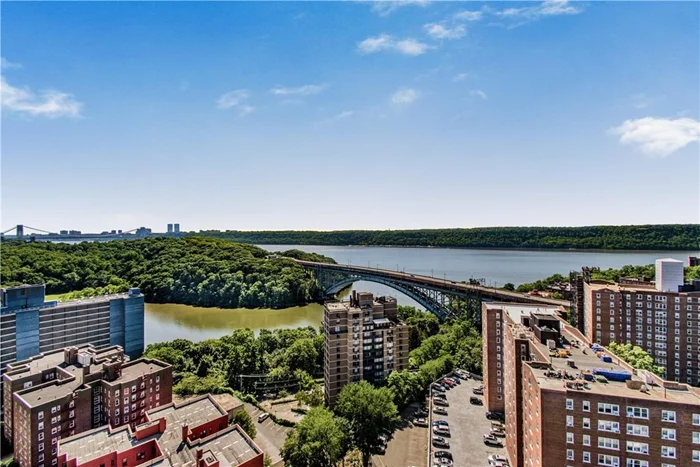 ONE OF KIND, rarely available, this gem of a 2 bedroom/2 bath unique corner unit has magnificent views of NYC, Rivers & Palisades. Stunning views directly west to the Hudson River & NJ Palisades. GW BRIDGE , TAPPAN ZEE BRDG..South to Manhattan..North to Tappan Zee Bridge. views from every direction exposing the light of day and the romance of evening. Express bus & local bus in front of co-op. convenient to metro north, #1. great schools & restaurants! Must see! This is a full service luxury high rise 100% owner occupied co-op building in the Spyuten Duyvil section of Riverdale .The maintenance includes real estate tax, gas, electric, central air, 24 hour doorman, seasonal heated pool and basic cable, playground , laundry room! maintenance is $1, 379 .Sorry no dogs