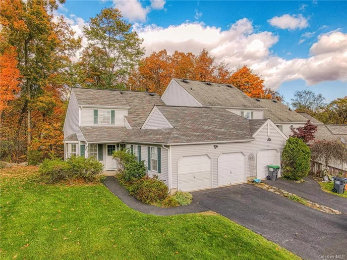 NATURE&rsquo;S BOUNTY Immerse yourself in tranquility in this remarkable 3 bedroom 2 bath Town of Woodbury, New York townhome. Nestled in one of the most scenic areas of the Hudson Valley, this private end unit backs up to the edge of the community offering views of a babbling brook and wooded landscape. Soaring cathedral ceiling in living room, the first floor primary suite you&rsquo;ve been looking for and a full eat in kitchen with laundry room and attached two car garage plus ample driveway parking. Two spacious upstairs bedrooms with hall bathroom and closets galore. Needs some updates but in good condition. A low maintenance life style awaits with all of the amenities of the community as well as access to the Town of Woodbury Parks and Recreation which include a pool and the Earl Reservoir with its sandy beach, boating and summer fun. A short walk to bus into NYC and short drive to Metro North. Minutes to Woodbury Common Premium Outlets, NYS Thruway, West Point, hiking and all of the charm and culture of this historic area. This one won&rsquo;t last!