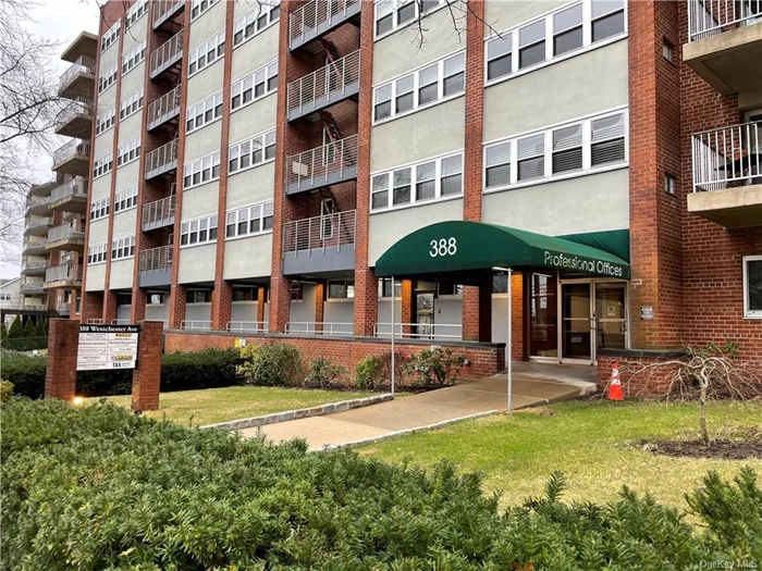 Multiroom, spacious 1st floor office suite on newly renovated commercial floor of a well-kept co-op building. Office has own bathroom, central A/C, daytime on-site parking for visitors, and a live-in superintendent. Walking distance to Metro North, shops, and restaurants. Bus across the street. Close to major highways. Rent includes Heat and Water. Requires Board approval.