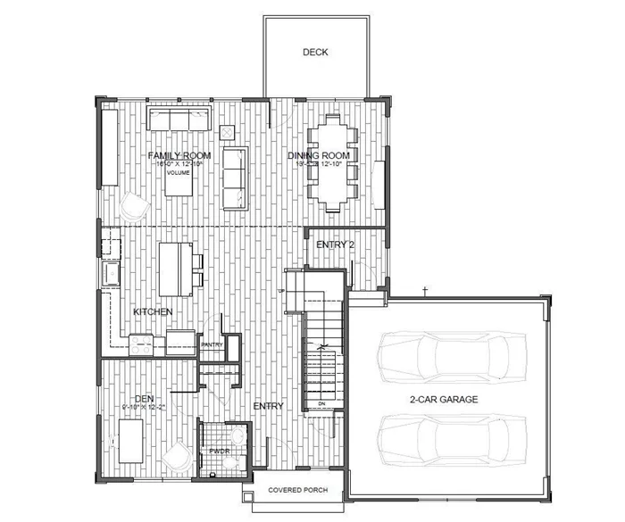 Floor Plan, Main Level - Galant Model