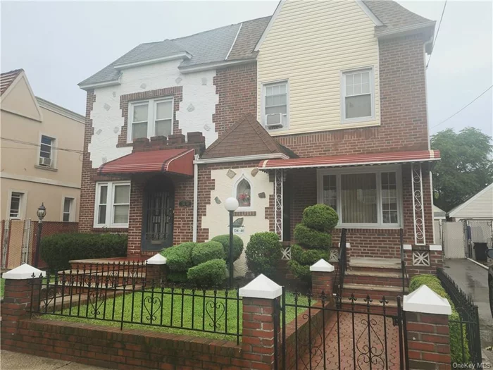 Beautiful & Spacious Single Family Home in Highly Desired area of Laurelton Gardens section of Queens. Quiet and peaceful tree lined Neighborhood. This house has 3 Large Bedrooms, 2 Bathrooms (1.1), Large Living Room, Large Formal Dining Room, Eat-In walkout Kitchen with door to Driveway and Detached Garage. Home also features a Finished Walkout Basement, Large Family room, Laundry Room, Summer Kitchen, Boiler room with door to yard. Close to stores, supermarkets, schools, restaurants, parks, transportation, and much more. Move right in. Prime location. Come quick before it&rsquo;s gone!