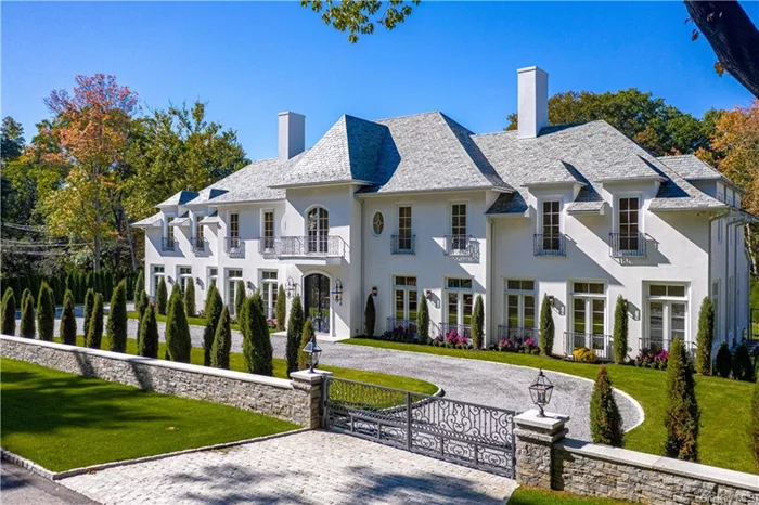 Discover Chateau isle de France in the middle of historic Lawrence Park West, Bronxville. Fall in love as you enter through the custom designed gates to find this brand new architectural masterpiece. Impeccable attention to detail, over 8600 SF w/ 5 br, 6 full & 1 half baths. Smart home technologies, (lynx) outdoor kitchen, heated pool & spa. Jaw dropping foyer w/ custom designed floating staircase, mill work, railings & front door. 1st flr features 12 ft. coffered ceilings, show stopping kitchen, library/family rm, living/dining rm w/ 1 of 3 custom designed fp mantles. Home office plus master w/ en-suite bathrm. 2nd level has 17 ft. ceilings, bonus family room w/ fp, sliding glass doors to deck, & elegant master suite w/ a closet & bathrm fit for royalty. 3 add&rsquo;l brs, 2 bathrms & laundry complete the 2nd level. 4400 add&rsquo;l SF in LL includes wet bar, wine cellar, movie theater w/ state of the art 4k projector, gym and maid&rsquo;s quarters. The entire house can be controlled w/ a touch of a button. Sonos system & stealth (invisible) Triad speakers hidden in the walls, infrared cameras, 2 car garage designed for a lift. Landscaped to perfection, low taxes, only 28 minutes to NYC.