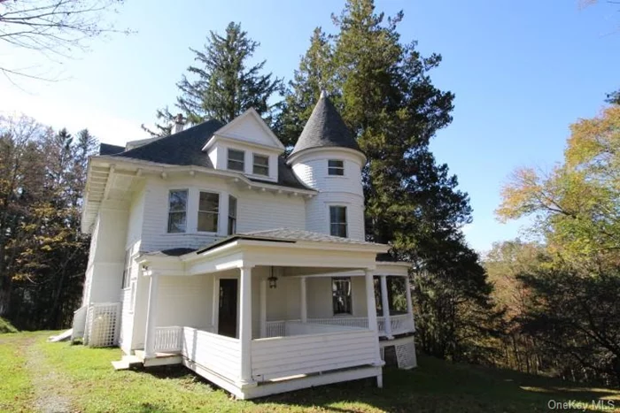 PRICE REDUCED TO 549000....Turn of the century Large Victorian house..off the road up a tree lined driveway..Privacy and secluded on 20 + acres..8 bedrooms and full and 1/2 bathrooms..This is a gem with large rooms and detailed woodwork..House is being sold as is..Seller makes no disclosure on drilled well and cesspool.plumbing or heating...Needs some work to bring it back to it&rsquo;s original charm, well worth the investment...New Roof..Wrap around covered porch..Ice house and guest house could be restored..This is a house that would be great as an Air b n b or weekend retreat or a restaurant with rooms to rent out for the weekend...use your imagination..