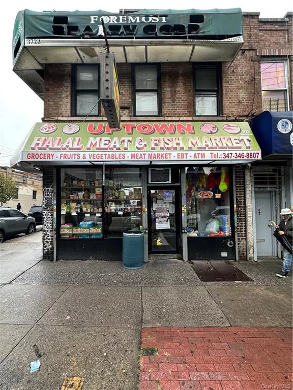 Steamy hot income generating business for Sale in one of the busiest historic districts in the Bronx,  The Williamsbridge District! This thriving business consists of both Halal Meat and Fish Market on the Walk-in level, while Tailoring and cloth designing business thrives in the Basement level with very high ceiling. Both floors command a respectable 1600Square footage of business space! Average Monthly Income for the business is $25, 000($300, 000 Annually), Expenses: Electricity, heat and gas $1, 200 (monthly), $14, 400 Annually. Rental (First floor & Basement) $3, 400 Monthly($40, 800 Annually), With a whopping 7 YEARS PLUS REMAINING ON THE LEASE! TOTAL Expenses is $55, 200(Annually).Total Income (Annually) is $300, 000. Net Operating Income is $244, 800(Annually). Cap Rate is 12.2%. Do not leave your money in the bank, put it to use today and watch it multiply! Call for a showing today.