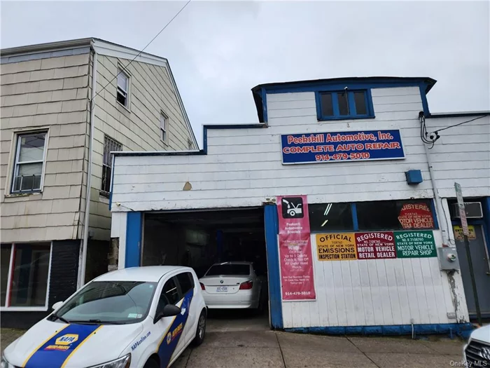 Great investment opportunity in the heart of Peekskill. 2 buildings for sale. 1st building is a mechanic shop that can hold up to 10 cars and 2nd building is a store front that can be used as retail/office or a restaurant and it also has 3 garages on the side. Huge adjoining parking lot.