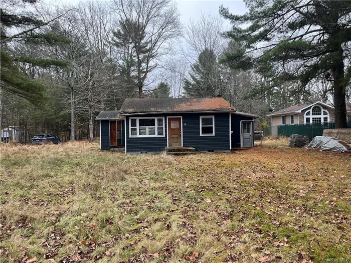 Investors opportunity on this cottage. Minutes from the Delaware River,  secluded and tucked away, the opportunities are endless. Sold As-Is. Architect plans included and stamped for approval. Stone and new windows on site come with purchase. Cash preferred and no FHA.