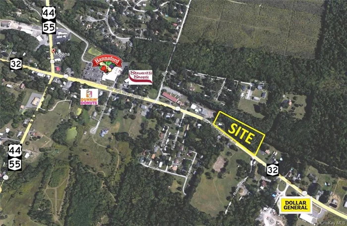 Vacant commercial land located on busy state highway. Located near Stewart&rsquo;s, Dunkin Donuts, Hannaford, Dollar General and many local businesses, this site provides traffic and visibility to support your commercial project. Excellent location in this growing hamlet. Frontage on State Route 32 and close to the nearby intersection with State Routes 44/55. Many potential uses in the BD-60/Light Business zone. Sale includes two adjacent parcels 101.1-2-16 and 17.1, which combined total 3.4 acres. (There are two existing structures in disrepair onsite.)