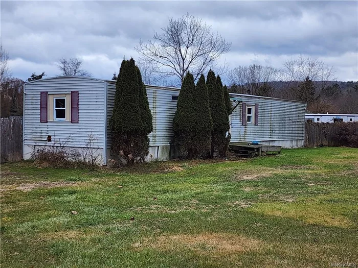 Affordable Fixer-Upper: 3BR, 1BA Mobile Home Project !Are you a handyman or investor looking for a renovation project? Look no further! This mobile home is nestled on a spacious 1.7-acre lot, offering a serene escape with direct access to the picturesque Neversink River, ideal for fishing, kayaking, or simply enjoying the peaceful surroundings.The property features a fenced yard, providing both privacy and security for your family and pets. Don&rsquo;t miss the opportunity to make this mobile home yours! Contact us today to schedule a viewing and experience the beauty of Neversink River living.