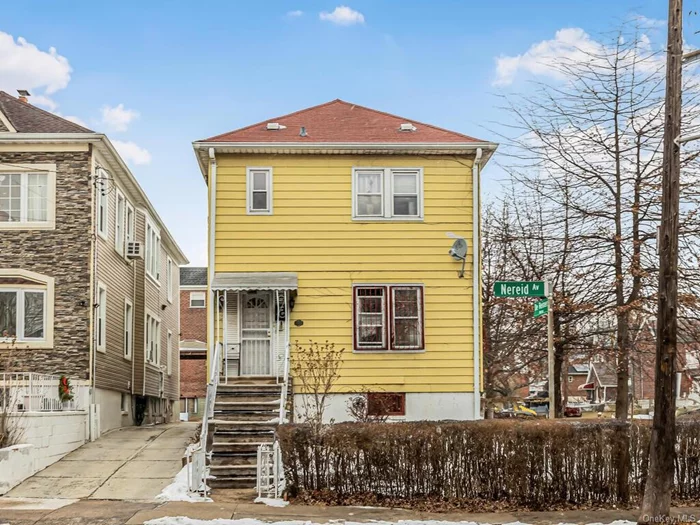 Legal 2 Family home in the heart of the Wakefield section of The Bronx. Corner lot featuring a 1 car garage. Home is in need of a full renovation. Only accepting Cash Offers.