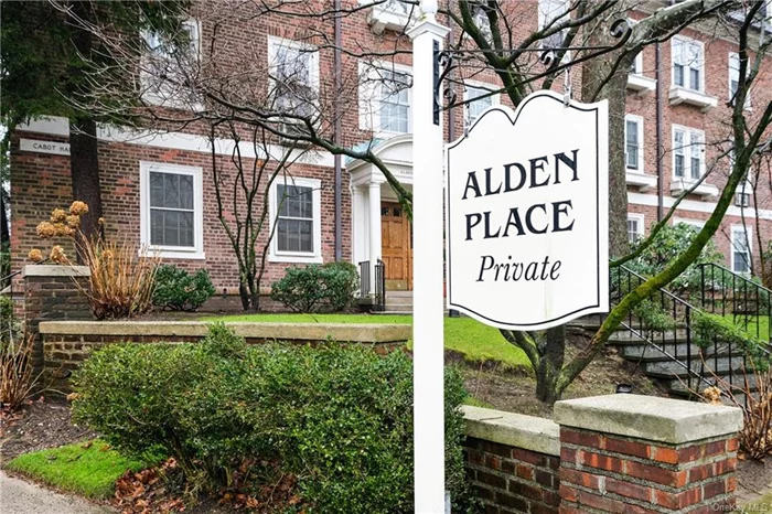 Alden Place is a hidden gem steps away to Bronxville. Corner unit, first floor, three exposures north, east and south, 2 bed/2 bath apartment with serene setting on tranquil cul-de-sac. Terrific location! Short walk to Bronxville Train Station, Shops, Restaurants, Schools, Soul Cycle, Starbucks and Bronx River Parkway Biking/Walking/ trails. Adjacent to Scout Field with treetop and park, four season scenic views of greenery and treetops. Common garden/ sitting space behind coop. Updated kitchen and bathrooms. Spacious Rooms. Custom molding in hallway and built in shelves in living room. Guest parking. Common Laundry and Storage Room. Square Footage as per floor plan attached. Maximum Housing Debt to Income Ratio is 25%. Maximum Total Debt to Income Ratio is 30%.