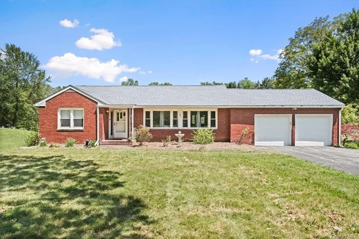 Who doesn&rsquo;t love the ease of single-floor living? Come take a look at this charming 3-bedroom, 1-bath brick ranch, perfectly nestled on a 2-acre corner lot in Hyde Park. The fenced yard is ideal for your furry friends&rsquo; adventures. Recent updates include a brand-new septic system, renovated kitchen and bathroom, new luxury vinyl flooring, a central AC system, and a newer water heater, pressure tank, and submersive pump for the well. The roof is approximately 10 years old. The well-appointed kitchen features a tile backsplash, quartz countertops, recessed lighting, an island, double ovens, stainless steel appliances (including a pot filler), and a pantry. The sunroom, though unheated, offers a cozy retreat with its wood-burning stove for those chilly evenings. For the car enthusiasts or DIYers, there are three garages: a 2-car attached garage at the front of the house and an additional 1-car attached garage at the back, perfect for a workshop. Don&rsquo;t miss the door in the 2-car garage leading to a floored, walk-up attic. There is also a large unfinished basement for extra storage or use your imagination. The current owner describes this property as a peaceful haven, often listening to the songs of birds and the sounds of wildlife. Conveniently located near Poughkeepsie and Kingston, schools, shopping, FDR home, Vanderbilt Mansion, roller skating rink and Rt. 9. This home offers both tranquility and accessibility. Come see it today, and you might just find your slice of paradise!