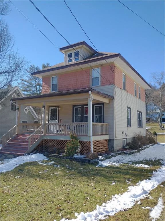 What a SWEET property! Currently a Two Family fully rented home with good tenants who would stay (but who also will depart if asked) built in 1930, and meticulously maintained. Roof is only 10 years old. Property is 50&rsquo; x 150&rsquo; with lovely, level back yard including an 8&rsquo; x 8&rsquo; shed, Rocking Chair Porch. Each apartment has its own nice Balcony in the back for outside dinners and just plain settin&rsquo; and relaxing!! Basement is dry and spacious. Can be brought back to one family dwelling, having 3 bedrooms and 2 full baths. Two bedrooms, one bath upstairs; One bedroom, one bath down. Great investment opportunity or just home ownership in the desirable location of Jeffersonville in the Town of Callicoon. Live in one and rent the other. Income producing.