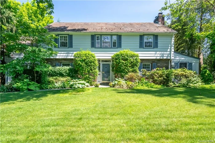 Classic stone and Clapboard Center Hall Colonial with a slate roof in sought after California Ridge area of Eastchester. This sun filled home is situated on one third of an acre with a private yard, on a quiet street in close proximity to schools and transportation. Generous proportions and perfect flow for comfortable living and grand entertaining with 5 bedrooms and 3.5 bathrooms. Fireplaces in Living room and primary bedroom.