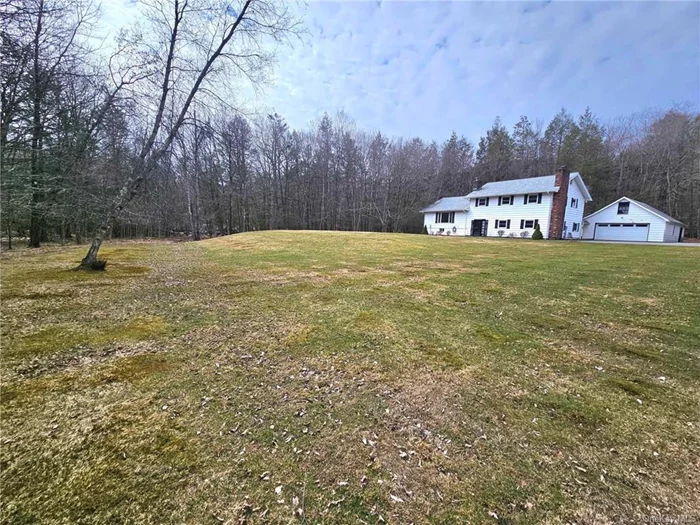 This spacious split-level home sits on a quiet cul-de-sac with almost 6 acres of level land with woods & cleared lawn space (2 separate parcels, keep 1, sell 1)! While updates are in order, 16 Frankie Lane has been well cared for throughout the years & offers so many great spaces. Head through the front door where you&rsquo;ll appreciate 2 large closets, a spacious half bathroom, laundry room, the 1st bedroom & a large living room with a brick fireplace with access to a mudroom with a walkway to your 3-car garage. Head up a few steps where the bright living room & dining room are perfect for entertaining along with a retro custom-built kitchen. A few more steps up to a full hallway bathroom, a large hall closet with walk-up access to the attic, 2 more decently sized bedrooms & the primary bedroom with a private full bathroom. Downstairs there&rsquo;s a custom-built bar, shelving & 2nd fireplace with fieldstone. This house has so much to offer: location, size & layout to name a few; make it YOURS!