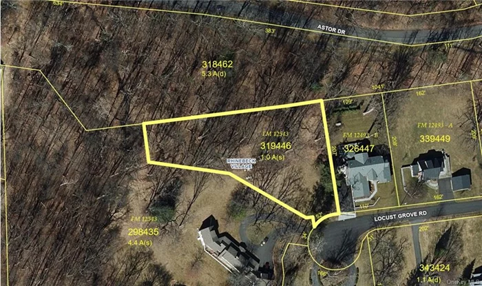 Located on a quiet cul-de-sac in the Village of Rhinebeck. Just over one acre and buildable, this lot is cleared in the front and mostly level, then slopes at the back where there is wooded area providing a buffer to Astor Way. Potential hook up to municipal water and sewer.