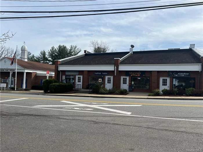Prime location of commercial space in historic downtown Tappan. Unlimited potential of retail space with 1150 square feet, exposure to traffic all day long, off street parking as well as street parking, and lots of street visibility. This end unit has plenty of natural light coming through the 4 large windows, 27ft ceiling apex, new roof, and new doors. The new Antrim Playhouse opening soon across the street and Post office next door too.