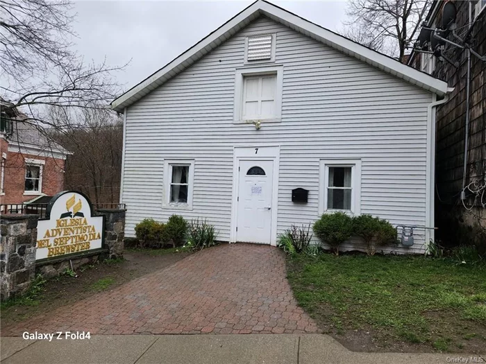 This property in the Village of Brewster has been in use as a church for many years. The main floor has pews to accommodate 60-80 people; the lower floor has a large dining hall, a fully equipped kitchen, and 2 separate public bathrooms. Close to highways, walk to Metro North. Tenant pays for utilities and snow removal.