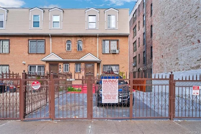 Discover this city living charm at its finest in Bronx, NY with this stunning Two-Family semi-detached brick home. Situated on a spacious corner lot, this home offers a blend of comfort and convenience. Located near trains, schools, and shopping, it features a three-bedroom two level unit with 2 full baths and a two-bedroom apartment with a cozy living room. Parking is easy with a three car private gated driveway! Live in one unit and rent the other- or buy as an investment and collect rent on both units.