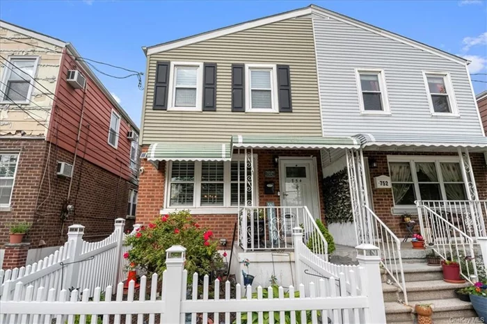 Welcome to this delightful and vibrant home in the very desireable neighborhood of Throgs Neck. This turn-key home is your next place to call home. As you enter, you will be greeted by a cozy and stylish living space infused with a sense of tranquility and natural light. The interior features beautiful floors that add warmth and character to the space. The eat-in kitchen creates a modern and functional culinary experience. The living room features a high efficiency heating/cooling system, excellent for keeping energy costs low. Your guests will rave about the beautiful backyard oasis, which has been home to memorable entertainment events. Anyone from a hobbyist gardener to a grill master, will find many ways to spend your days outside mastering your craft. There is a shared driveway. No alternate side street parking. This home is only one of six properties on the block with no residences across the street. They are the second homeowners to live in this property.