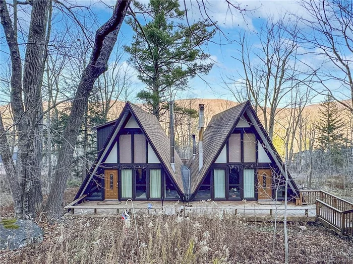 Welcome to your one-of-a-kind double A-Frame gem nestled at the base of Hunter Mountain in the picturesque Catskills only 10 min walking distance to the ski slopes. This incredible 6-bedroom, 4-bathroom duplex with it&rsquo;s retro feel offers the perfect balance of seclusion and convenience. Perfect for investors, skiers, weekenders, and families alike. Surrounded by nature and trees, this property is an easy walk to skiing, the quaint Town of Hunter, trails, fishing in the Schoharie Creek, and swimming at Dolan&rsquo;s Lake. The spacious property spans .63 acres and is situated in a coveted community of homes. Each side of the duplex boasts an open floor plan, two bedrooms and a bath on each ground floor, living area with a cozy wood burning fireplace/stove, and a wall of windows, providing an abundance of natural light. The loft spaces can be utilized as an office or media room, offering additional versatility. Both units feature front and rear decks, perfect for outdoor relaxation and entertainment. All utilities for both units are completely separated, therefore taking advantage of the amazing opportunity to live in one side and rent the other, or rent out both. With municipal water and sewer, this duplex offers the ideal blend of privacy and modern amenities. Whether you&rsquo;re seeking a family home or an AirBnB investment, you won&rsquo;t want to miss this rare find. Experience the best of both worlds with stunning mountain views, unparalleled access to outdoor recreation, and the charm of a small-town atmosphere. Don&rsquo;t miss your chance to own a cool piece of paradise in this highly sought-after location in the heart of the Catskill Mountains.