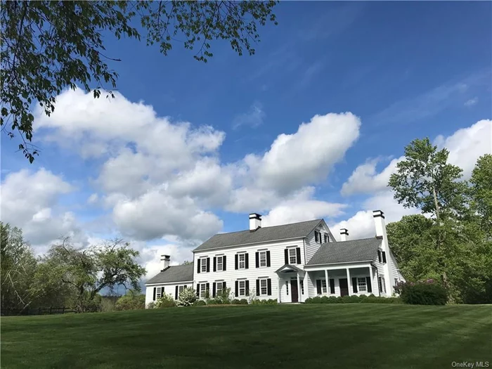 This beautifully renovated Revolutionary War Era home is a rare find in Dutchess County. It is a cherished gem from the Georgian period and is highly regarded in the Millbrook region. Situated on a spacious, manicured and private 120-acre property overlooking a pond, the updated home offers all the amenities needed for a perfect summer vacation in upstate New York. An oversized family room makes for memorable gatherings, the expansive eat-in kitchen opens up to a covered porch, gardens (enhanced with recent plantings), and an inviting inground saltwater pool; perfect for cooling off in the summer heat. Additionally, there is a gym for those who enjoy staying active. Enjoy a large primary suite and four well-appointed guest bedrooms and 5.5 bathrooms. For those who love to entertain, the formal dining room and library are perfect spaces for hosting summer gatherings, as is the outdoor patio for entertaining and al-fresco dining. Upon request, there is also a newly refurbished apartment available. The downtown area of Millbrook and the Dover Plains train station are just a short distance away, adding to the convenience and charm of this exceptional property.