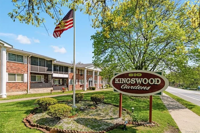 Beautifully maintained 1260sf end unit condo located on the first floor in desirable Kingswood Gardens. Best feature of this condo is that the assigned parking space is located right at the entrance to your private deck - no need to use common hall or walk from parking lot. This end unit offers oversized living room, separate dining room, kitchen with additional counter space has direct access to screened deck,  2 generous sized bedrooms, full bath, and laundry closet. Vinyl replacement windows. Hardwood floors in dining room & hallway. Hardwood floors in living room and bedrooms have been protected with carpet for many years. Common laundry room as well as storage is available for each condo. Community pool and barbecue area for outdoor enjoyment. 1 assigned parking space plus plenty of guest parking. Heat, hotwater, water consumption and trash removal all included in monthly common charges. Perfectly located within walking distance to supermarkets, shops and restaurants in Vails Gate area. Close to Metro North Station in Salisbury Mills, bus to NYC, Route 9W for easy access to West Point.
