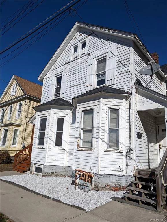 Wonderful rental opportunity available in popular rental zone of Port Jervis. Home is a duplex with 2, 3-bedroom units. Unit on left has been renovated with new floors, paint, kitchen, 1/2 bath and laundry. Unit on right is currently being rented for immediate income. Close to train, shops and parks! Roof and windows done in the last few years. Parking available on either side of the building!