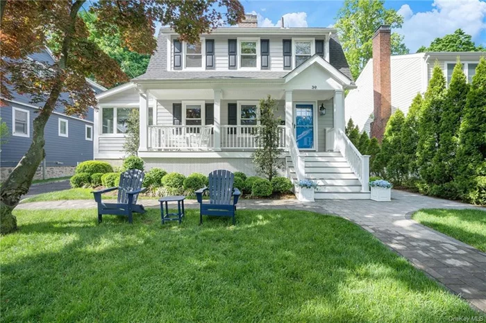 A tastefully renovated & expanded Dutch colonial in the heart of Rye, seamlessly blending historic charm w/modern amenities & finishes. The inviting front porch welcomes you into the entry foyer & charming LR boasting fpl w/marble surround. Glass paneled drs lead to a versatile home office/sunroom, bathed in natural light. The heart of the home lies in its open kitchen & FR, designed for modern living. Chef&rsquo;s kitchen features custom cabinets, island, Sub-Zero fridge & Wolf range, complemented by a dining area w/lg picture window overlooking the yard. Adjacent FR offers built-ins & drs to expansive new deck w/TV hookup & electric awning, offering an inviting space for entertaining. Four bright bdrms on 2nd floor, including a primary suite boasting lg WIC & ensuite. Add&rsquo;l living space in finished lower level featuring playroom, full bath, laundry and storage. Highlights include gleaming hardwood flrs & overhead lighting throughout. Outside boasts a repaved driveway, new walkways & fenced backyard. Coveted location just a short walk to nearby vibrant downtown Rye & train station.
