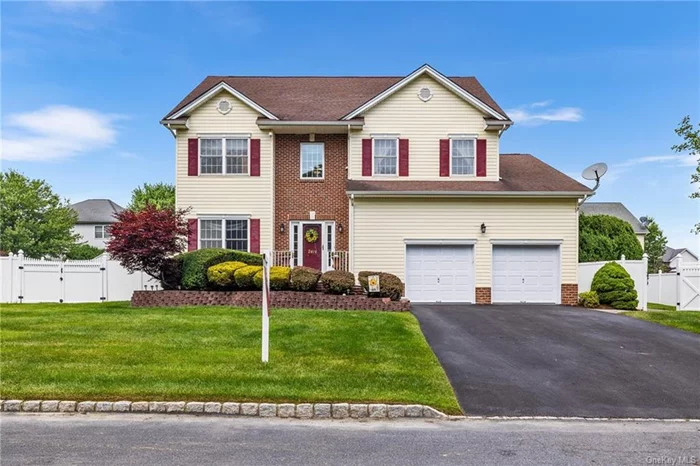 Welcome to 2414 Settlers Ridge, a stunning smart home in New Windsor, NY! The attractive exterior boasts a paver walkway, extended patio, and a parking pad perfect for a small RV or boat. The meticulously landscaped yard features a rain-censored sprinkler system and outdoor electrical outlets, ensuring convenience and beauty. Enter inside to discover a blend of luxury and modern technology. The entire first floor is adorned with ceramic wood-look tile and elegant crown molding. The updated gourmet kitchen, equipped with Thermador appliances and granite countertops, is a chef&rsquo;s dream. Cozy up in the living room by the wood-burning fireplace with a granite surround or enjoy the warmth of the pellet stove. The main bathroom offers a spa-like retreat with a Jacuzzi bath and a TV for ultimate relaxation. Outdoor living is enhanced with an in-ground heated saltwater pool, operated via a smart app, and a comfortable sitting area perfect for entertaining. The home is equipped with a standby Generac generator, whole-home surge protection, and a Nema Tesla outlet. Security is paramount with an outdoor and interior garage camera system. Experience seamless living with smart home features controlling the garage doors, HVAC, pool, cameras, laundry, internet, and even a touch faucet. Located in a friendly neighborhood with easy access to local amenities, this home truly offers the best of both luxury and convenience. Don&rsquo;t miss the opportunity to make 2414 Settlers Ridge your dream home!