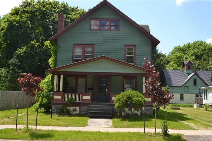 You&rsquo;re invited to come explore this beautiful historic Craftsman home located in the picturesque Village of Walton. This well-maintained four-bedroom, two-bath residence was built in 1912 for the birth of prominent local attorney, William Fancher. It sits on a generous 0.25-acre lot, and offers a perfect blend of classic elegance and modern convenience. With 1, 680 sf of living space, this home boasts a warm and inviting atmosphere with original hardwood floors and incredible oak woodwork throughout including a lovely built-in linen cabinet on the second floor landing. The modern kitchen features stainless steel appliances and recessed lighting, and opens to a formal dining room and living room with gas fireplace. All four spacious bedrooms are located on the second level, providing ample privacy. One even has an enclosed walk out porch. Both full bathrooms (one on each floor) are thoughtfully designed and updated. The third-floor attic awaits your creativity with new sheet-rock, upgraded electric and the potential to become an incredible master suite and sitting area. The full basement includes a bluestone floor, a 10-year-old Utica boiler, 2-year old hot water tank and a 10x10 storage room. This property is connected to municipal water, sewer and natural gas. The electric has been upgraded to a 200 amp service. Enjoy the privacy of the rear yard, perfect for outdoor activities or relax on the side deck. Most importantly, adding to the property&rsquo;s charm, is a HISTORIC CARRIAGE HOUSE (26x40), built in the 1880s that sets dog-leg right from the main house. This structure has been meticulously maintained, with a new metal roof installed 10 years ago, upgraded electric, and new rafters. It maintains much of its original woodwork, including sliding stall doors, grain shoot and an incredible cupola. Climb the steps to the top for an incredible bird&rsquo;s-eye view of the village! The carriage barn once housed servants and livestock, and with a little imagination would make a remarkable guest cottage. This Walton gem combines historical significance with modern amenities, making it a perfect home for those who appreciate both heritage and convenience. Situated on a quiet street, this home offers walking distance to downtown, historic movie theater, and restaurants and with high-speed internet access, ideal for remote work or streaming. Don&rsquo;t miss the opportunity to own a piece of history in a serene village setting just 2-1/2 hours from NYC.