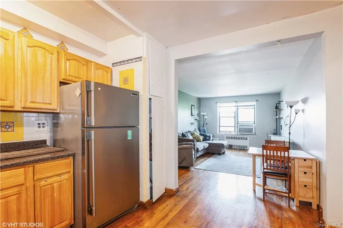 1 BR Coop apartment located 3 blocks away from the 7 train-90th St Elmhurst stop. Street-facing unit offers over 750 sq ft of living space perfectly situated for convenience and comfort. The Monticello Coops is a well-maintained development equipped with an elevator and laundry room. It is run by the super, a team of porters, and the active building committee. #5D is equipped with hardwood floors, plenty of windows & natural sunlight, including an XL bedroom that can easily accommodate a California-sized bed and 4-piece dresser set. Theres also 3 additional closets for extra storage. The unit needs TLC, but ask us about coop renovation loans and learn how to enjoy a customized build-out. Walking distance to multiple supermarkets, Planet Fitness, schools, & restaurants like Ugly Donuts & Urubamba. Maint is $805/mo  20% downpayment requirement  Building allows subleasing with board approval  Community garden + Waitlist for parking + Pet friendly.