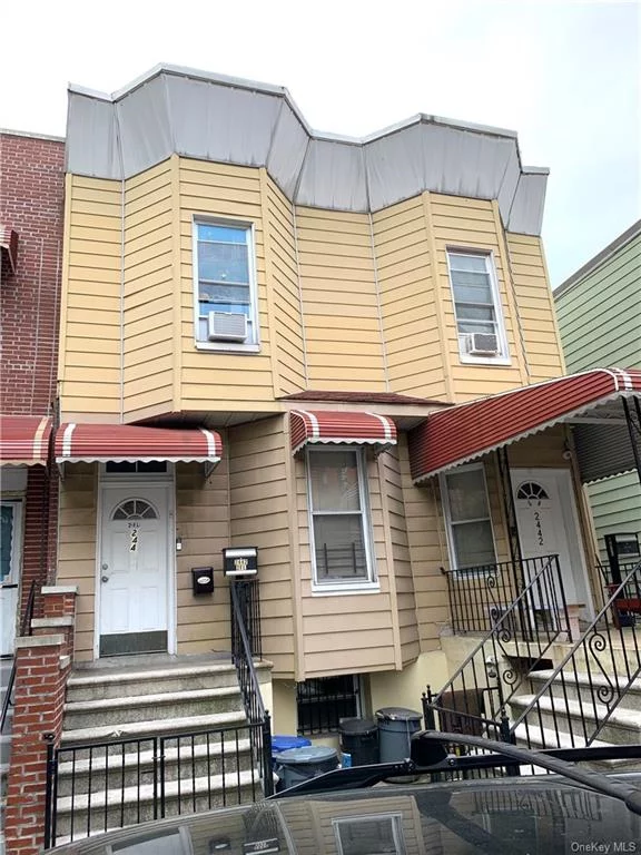 Close to Fordham University, located in the sought after location of Little ITALY. 3 bedroom, 2 bathroom over a 3 bedroom, 2 bathroom over a finished and vacant 5-room basement including full bathroom with OSE. Private fenced in yard. Building dimensions: 25 ft x 61 ft,  Lot size: 25.49 ft x 100 ft. R6 zoning. Low property tax. New roof, new boiler, well maintained. Nice tenants, stable rental income with big upward potential, projected rent row around $8000/month. Don&rsquo;t miss this fantastic investment opportunity in a vibrant Bronx neighborhood, call today for a private showing.