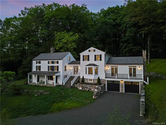 Exquisitely renovated Luxury Modern Farm House located in the prestigious Mt Holly Estate area of Katonah. This incredible 5000 sq ft, five bedroom, four and 1/2 bath home offers an enormous light filled, open concept living, kitchen, dining area anchored by a majestic, stone fireplace. A private primary wing with private bathroom and walk in closet, four additional bedrooms, (2 are ensuite), and stunning wood beams seamlessly marry the historic portion of the home with the brand new construction. Other features of this spectacular home include random milled, native ash floors, vaulted ceilings, radiant heat floors, an incredible lower level suite complete with an office with fireplace and dutch doors, a bedroom and a one of a kind bathroom built in to the original foundation of the historic portion of the home. The private 3.6 acres of property features a blue stone patio, 2 small ponds, a myriad of native plantings and a pool site. This rare offering is steps away from several gorgeous hiking trails and preserves yet only 50 minutes to NYC. A wonderful weekend retreat or year round home. Katonah Lewisboro Schools.