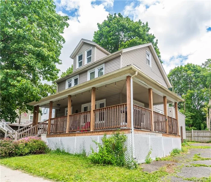 Come and discover this charming 2-story turn-of-the-century home in the Village of Walden! This village gem boasts laminate flooring throughout the main living areas as well as newer windows. The first floor welcomes you with a spacious living room, formal dining room, and a convenient half-bath. The fantastic eat-in kitchen offers plenty of counter and cabinet space, perfect for the inspired home chef. An oversized mudroom/laundry room provides potential for a home office or family room. Upstairs, you&rsquo;ll find a primary bedroom with a walk-in closet, two additional bedrooms, and a full bathroom with a newer vanity. The home also includes a finished attic, offering almost 200 square feet of awesome storage space! Outside, unwind on the inviting wrap-around porch or deck. Conveniently located to shopping, schools, and parks, this home offers both charm and convenience!