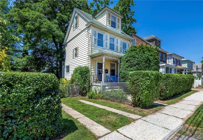 Welcome Home to this beautiful colonial tucked away on a quiet street on a flat DOUBLE lot, yet in the midst of New Rochelle.&#160; You are just 1.5 miles to either the Larchmont train station or the new Rochelle station and just minutes to downtown activities, shopping, restaurants as well as parks and Iona college.&#160; This cozy home offers easy-to-clean wide plank wood-tile floors on the first floor and hardwood floors on the second floor.&#160; The bright and sunny kitchen has a gas stove and flows in an open concept design to the dining area which then leads to the livingroom.&#160; The second floor has 3 bedrooms and full bathroom. The third floor has a large bedroom with&#160;lots of sunlight and closet space.&#160;&#160;The basement is dry and clean and provides storage, laundry, and utility space. The back yard&#160;offers a&#160;secret&#160;hidden garden for you to&#160;escape and enjoy the&#160;sounds of nature.&#160; There is a front porch for rocking and sipping lemonade on a warm summer&rsquo;s night with&#160;a buffer of evergreens for added privacy.&#160; Located near downtown, you&rsquo;ll enjoy easy access to shopping and Metro North.