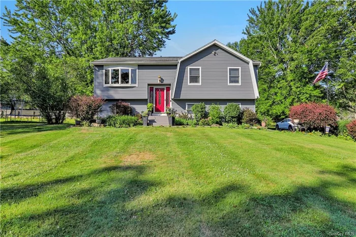 Experience the charm of this delightful raised ranch located in the Pine Bush School District, complete with a fully finished walk-out basement. With 3 bedrooms, 1 full bathroom, and 2 half bathrooms, this exceptional property offers plenty of space for a comfortable lifestyle and is ready for you to move right in! The main floor features a spacious living room with vaulted ceilings, a modern kitchen equipped with stainless steel appliances, and a dining area that leads out to a deck overlooking the private backyard. The walk-out basement provides extra living space, perfect for a cozy family room and an extra room that can be a home office or guest room, along with a laundry area. Step outside to discover a large partially fenced yard, ideal for hosting outdoor gatherings and unwinding. Conveniently situated near hospitals, schools, shops, and just 61 miles from George Washington Bridge, making it ideal for those who commute! Call today to schedule a private showing!