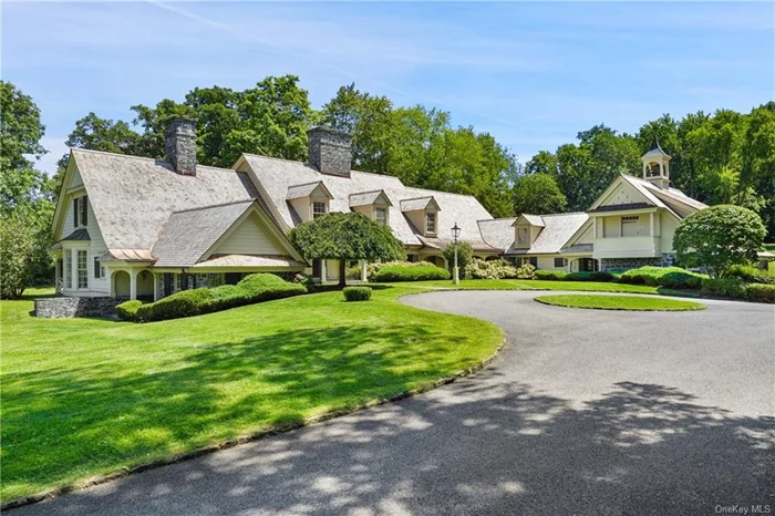 Incomparable stone & clapboard country home on beautiful property in Bedford&rsquo;s foremost estate location. Custom designed and crafted, the house is for the sophisticated buyer who wants high quality, endless charm and space for everyone to work and play. Reclaimed materials from iconic residences (Rockefeller and Vanderbilt estates) include 18th century pine paneling, antique mantles and custom millwork; all of which provide the backdrop for today&rsquo;s modern living. The heart of the house is the rustic-chic country kitchen with top-of-the-line everything which opens to the family room with one of seven fireplaces. With over 2000 sf of stone terraces and covered porches, this is a home made for indoor/outdoor living. Multiple offices make working from home a dream and the walk-out lower level includes the spa with indoor lap pool, sauna, gym, bath, billiards and media room with fireplace. Amazing walking trails directly from the house and five minutes to everything. 45 minutes to NYC. Brand new cedar shingle roof and 6 new AC condensers. Perfect pool site with permit in hand.