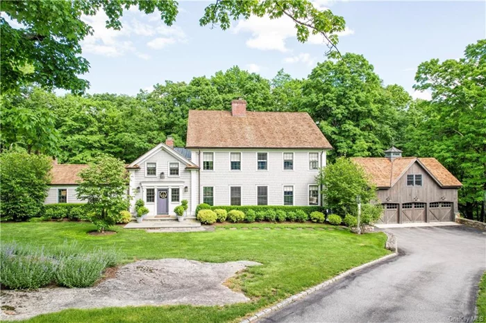 Winter Pond Farm. Part of Bedford&rsquo;s rich past. Circa 1793 Antique Colonial impeccably renovated and expanded. Carefully marrying the old with the new, the design allows for both formal entertaining and easy everyday living. Light and sun-filled interior spaces with high ceilings and oversize windows. Nearly 4400 square with period millwork, exposed beams and hardwood floors. Original Front Parlor and Den brimming with antique details. Stunning Living Room with raised paneling and pocket doors to formal Dining Room. Gorgeous Chef&rsquo;s Kitchen open to Family Room with doors to Screened Porch and Mahogany Deck. Primary Suite with luxurious Bath. Three additional Bedrooms. Third floor Playroom/Exercise Room. Detached, heated Three-Car Garage with large Party Room with wet bar and Half Bath. Over three beautifully landscaped acres with old stone walls, specimen trees and flowering perennials. Peaceful and serene!