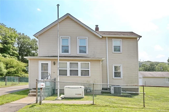 Lots of possibilities! Cute and well-kept colonial home with replacement windows and vinyl siding. Being sold with SEPERATE tax lot that has a 2 car garage. House is in good condition with wood floors in some downstairs areas. Charming heated, enclosed front porch adds an additional 108 square feet. Close to transportation and shopping. Not many properties like this! Renovate, expand, build- check with municipality on the options!